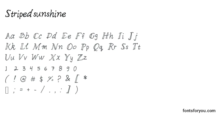 Czcionka Stripedsunshine – alfabet, cyfry, specjalne znaki