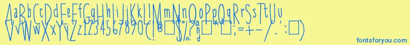Weitere Informationen zur Skinnychick-Schriftart Skinnychick-Schriftart – Blaue Schriften auf gelbem Hintergrund