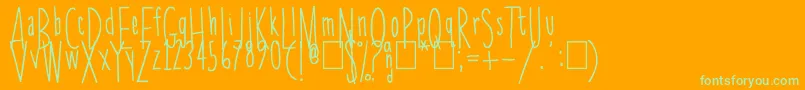 Skinnychick Font – Green Fonts on Orange Background