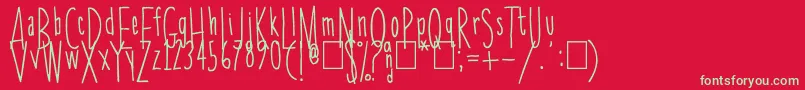 Skinnychick Font – Green Fonts on Red Background