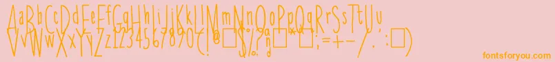 Skinnychick Font – Orange Fonts on Pink Background