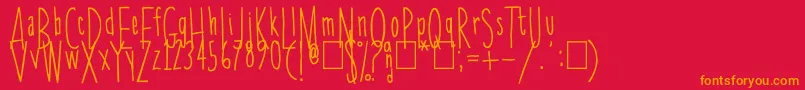 Skinnychick Font – Orange Fonts on Red Background