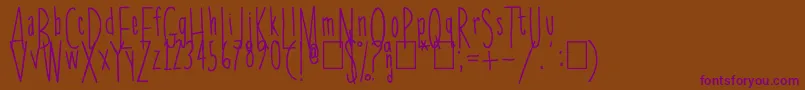 Skinnychick Font – Purple Fonts on Brown Background