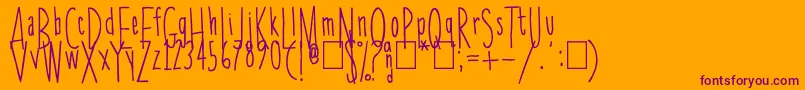 Skinnychick Font – Purple Fonts on Orange Background