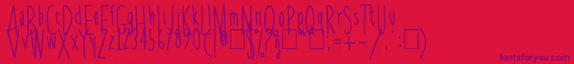 Skinnychick Font – Purple Fonts on Red Background