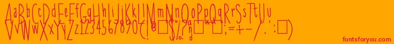 Skinnychick Font – Red Fonts on Orange Background