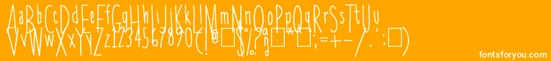 Skinnychick-Schriftart – Weiße Schriften auf orangefarbenem Hintergrund