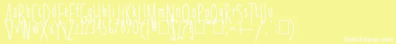 Skinnychick Font – White Fonts on Yellow Background