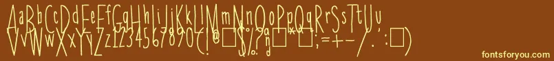 Skinnychick Font – Yellow Fonts on Brown Background