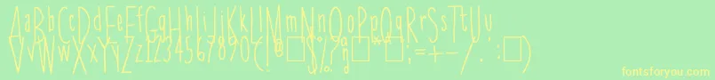 Skinnychick Font – Yellow Fonts on Green Background