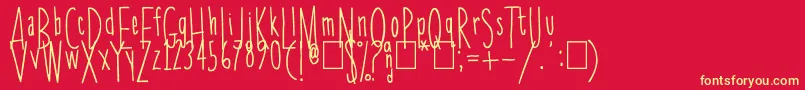 Skinnychick Font – Yellow Fonts on Red Background