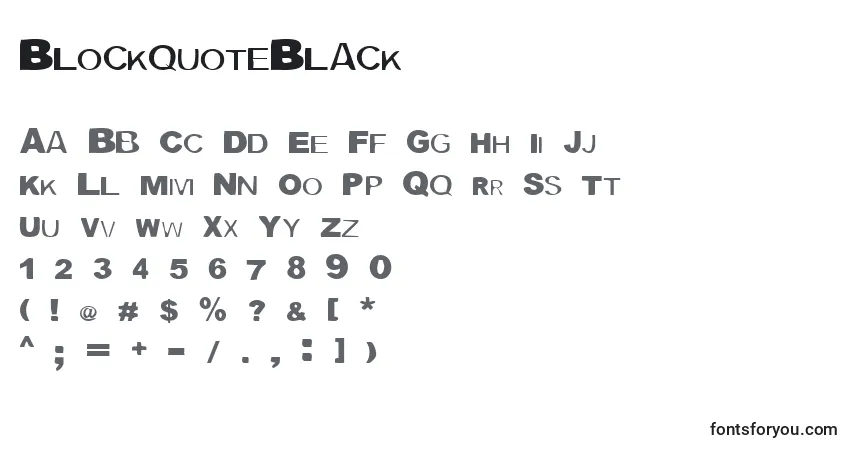 Czcionka BlockquoteBlack – alfabet, cyfry, specjalne znaki