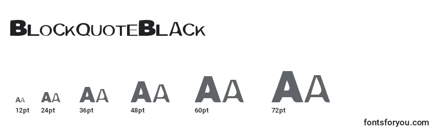 Größen der Schriftart BlockquoteBlack
