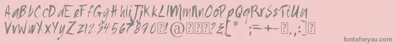 Czcionka Painted – szare czcionki na różowym tle