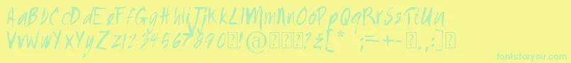Czcionka Painted – zielone czcionki na żółtym tle