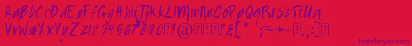 Painted Font – Purple Fonts on Red Background