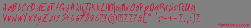 Painted Font – Red Fonts on Gray Background