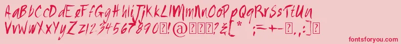 Fonte Painted – fontes vermelhas em um fundo rosa