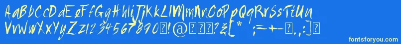 Painted Font – Yellow Fonts on Blue Background