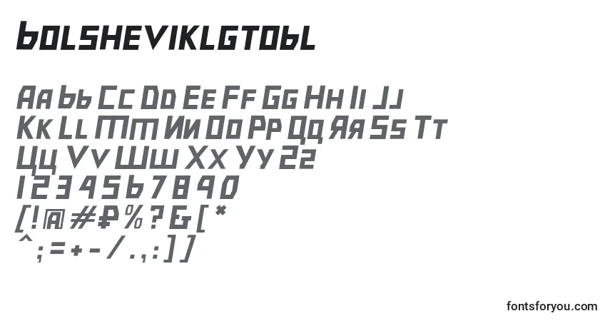 Шрифт Bolsheviklgtobl – алфавит, цифры, специальные символы
