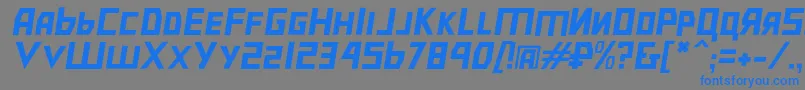 フォントBolsheviklgtobl – 灰色の背景に青い文字