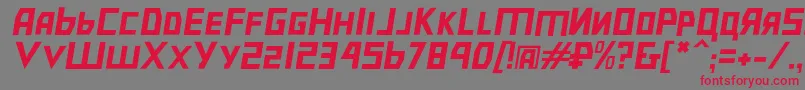 フォントBolsheviklgtobl – 赤い文字の灰色の背景