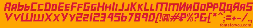 Bolsheviklgtobl-Schriftart – Rote Schriften auf orangefarbenem Hintergrund