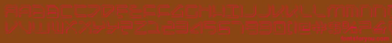 Federapoliss-Schriftart – Rote Schriften auf braunem Hintergrund