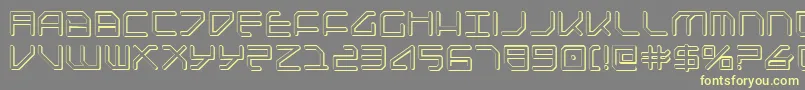 Federapoliss-Schriftart – Gelbe Schriften auf grauem Hintergrund