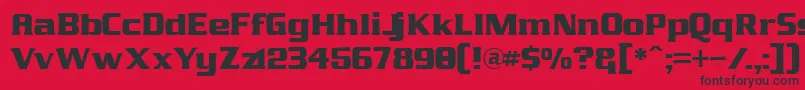 J811 Font – Black Fonts on Red Background