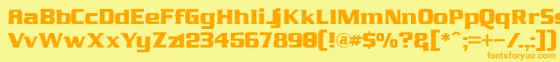 J811 Font – Orange Fonts on Yellow Background