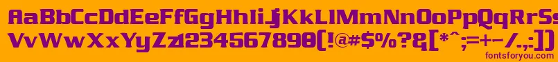 J811 Font – Purple Fonts on Orange Background