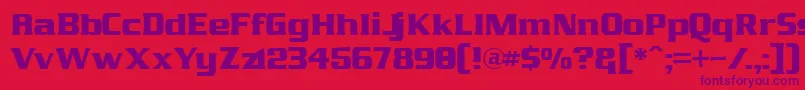 J811 Font – Purple Fonts on Red Background