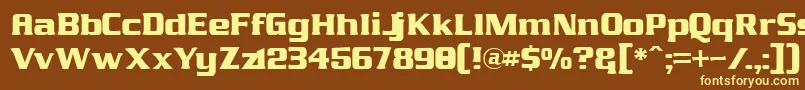 J811 Font – Yellow Fonts on Brown Background