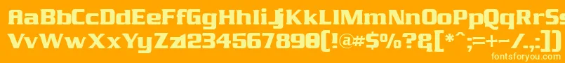J811 Font – Yellow Fonts on Orange Background