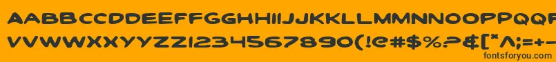 Toontie-Schriftart – Schwarze Schriften auf orangefarbenem Hintergrund