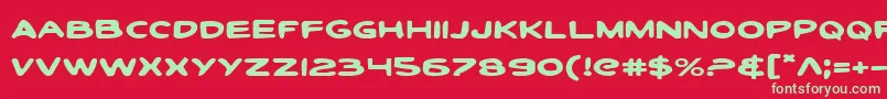 Toontie Font – Green Fonts on Red Background
