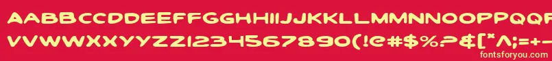 Toontie-fontti – keltaiset fontit punaisella taustalla