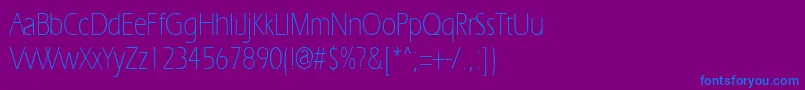 フォントErgoelightcondRegular – 紫色の背景に青い文字