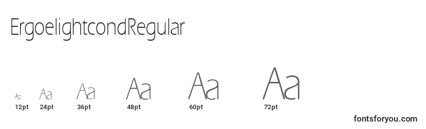 Размеры шрифта ErgoelightcondRegular