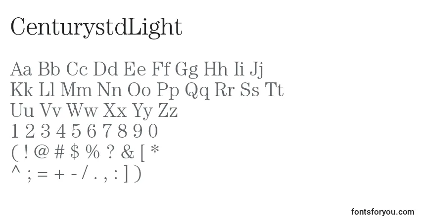 Fuente CenturystdLight - alfabeto, números, caracteres especiales