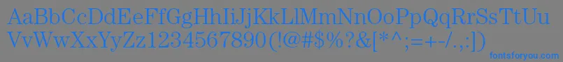 CenturystdLight-Schriftart – Blaue Schriften auf grauem Hintergrund
