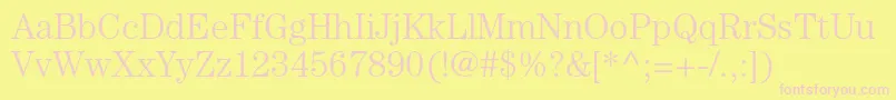 CenturystdLight Font – Pink Fonts on Yellow Background