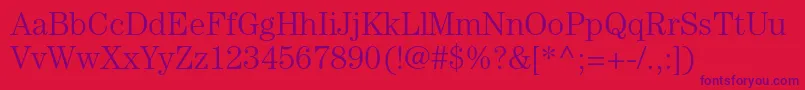 CenturystdLight-Schriftart – Violette Schriften auf rotem Hintergrund