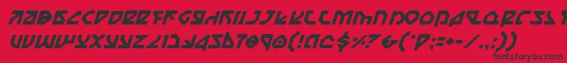 フォントNostromoItalic – 赤い背景に黒い文字