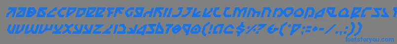 フォントNostromoItalic – 灰色の背景に青い文字