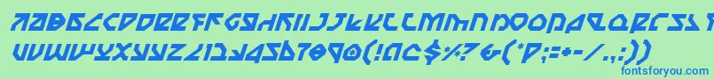 Шрифт NostromoItalic – синие шрифты на зелёном фоне