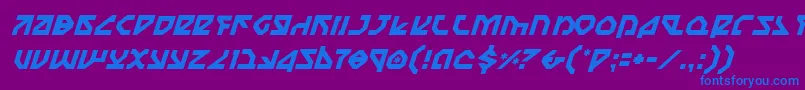 NostromoItalic Font – Blue Fonts on Purple Background