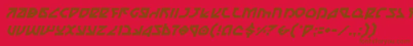 Fonte NostromoItalic – fontes marrons em um fundo vermelho