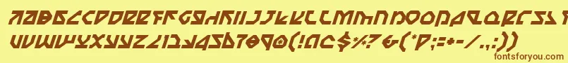 NostromoItalic Font – Brown Fonts on Yellow Background